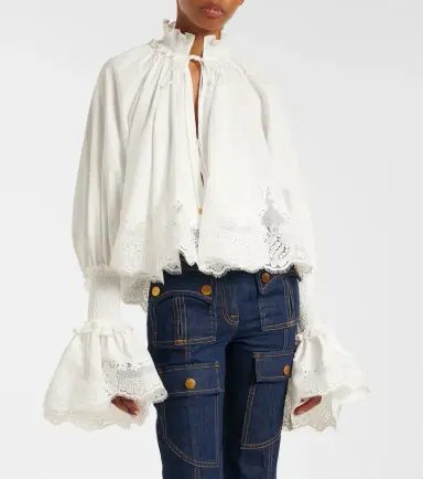 Zimmermann Alchemy lace-trimmed cotton blouse | Thumbnail 3 Zimmermann Alchemy lace-trimmed cotton blouse | Thumbnail 3