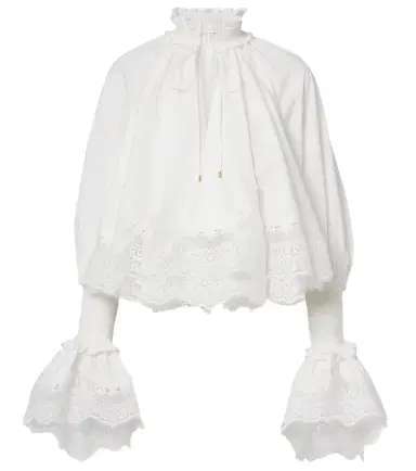 Zimmermann Alchemy lace-trimmed cotton blouse | Thumbnail 1 Zimmermann Alchemy lace-trimmed cotton blouse | Thumbnail 1