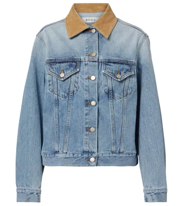 Róhe Suede-trimmed denim jacket
