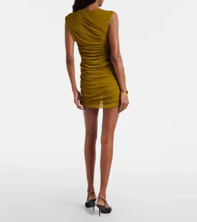 Saint Laurent Ruched tulle jersey minidress | Thumbnail 3