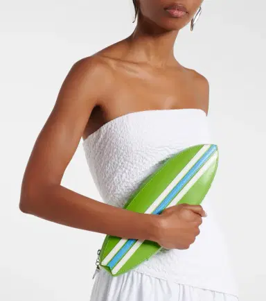 Staud Surfboard striped leather clutch | Thumbnail 4 Staud Surfboard striped leather clutch | Thumbnail 4