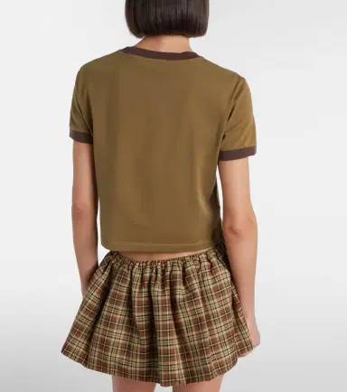 Miu Miu Logo cotton jersey T-shirt | Thumbnail 2