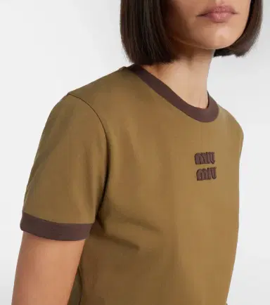 Miu Miu Logo cotton jersey T-shirt | Thumbnail 5