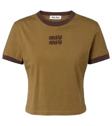 Miu Miu Logo cotton jersey T-shirt | Thumbnail 1