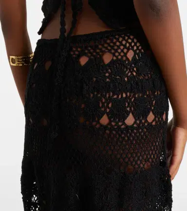 Anna Kosturova Filigree crochet cotton midi skirt | Thumbnail 4