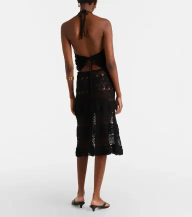 Anna Kosturova Filigree crochet cotton midi skirt | Thumbnail 5