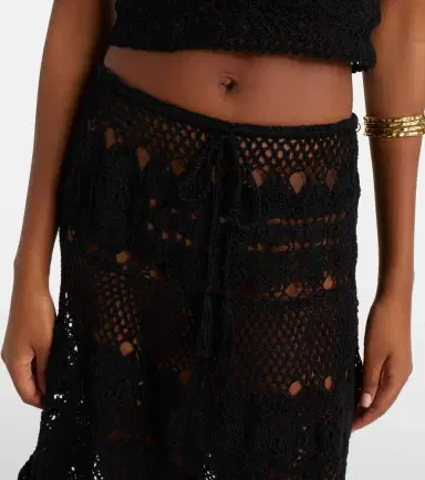 Anna Kosturova Filigree crochet cotton midi skirt | Thumbnail 6
