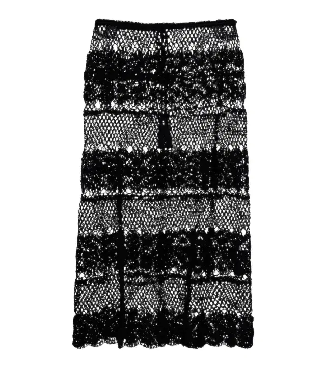 Anna Kosturova Filigree crochet cotton midi skirt