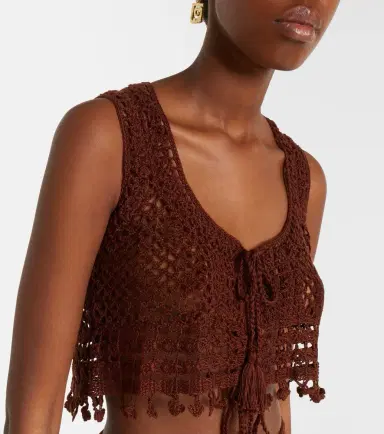 Anna Kosturova Marrakesh crochet cotton crop top | Thumbnail 2