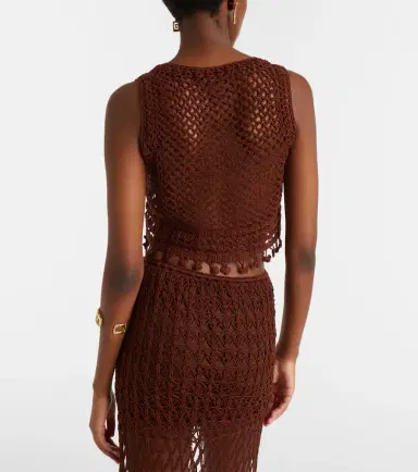 Anna Kosturova Marrakesh crochet cotton crop top | Thumbnail 3