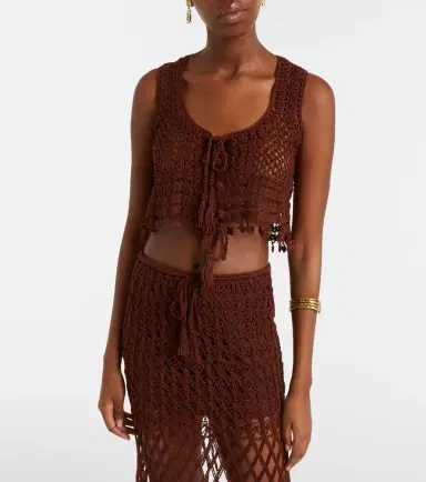 Anna Kosturova Marrakesh crochet cotton crop top | Thumbnail 4