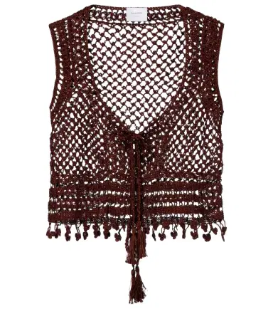 Anna Kosturova Marrakesh crochet cotton crop top | Thumbnail 1