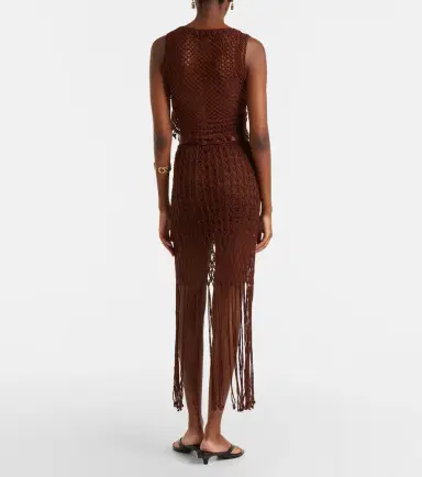 Anna Kosturova Crochet fringed cotton miniskirt | Thumbnail 3