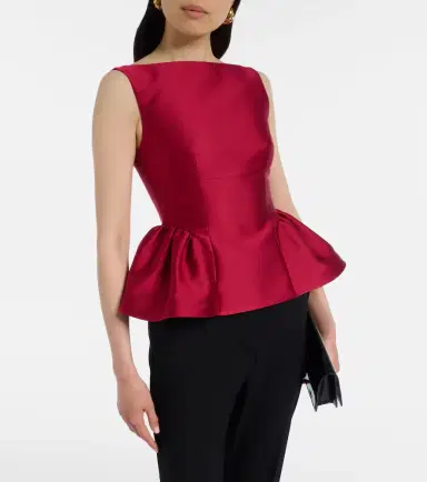 Roland Mouret Peplum taffeta top | Thumbnail 3