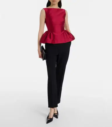 Roland Mouret Peplum taffeta top | Thumbnail 6