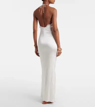 Oséree Oséree Bridal lace-trimmed satin maxi dress | Thumbnail 3