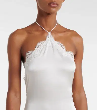 Oséree Oséree Bridal lace-trimmed satin maxi dress | Thumbnail 4