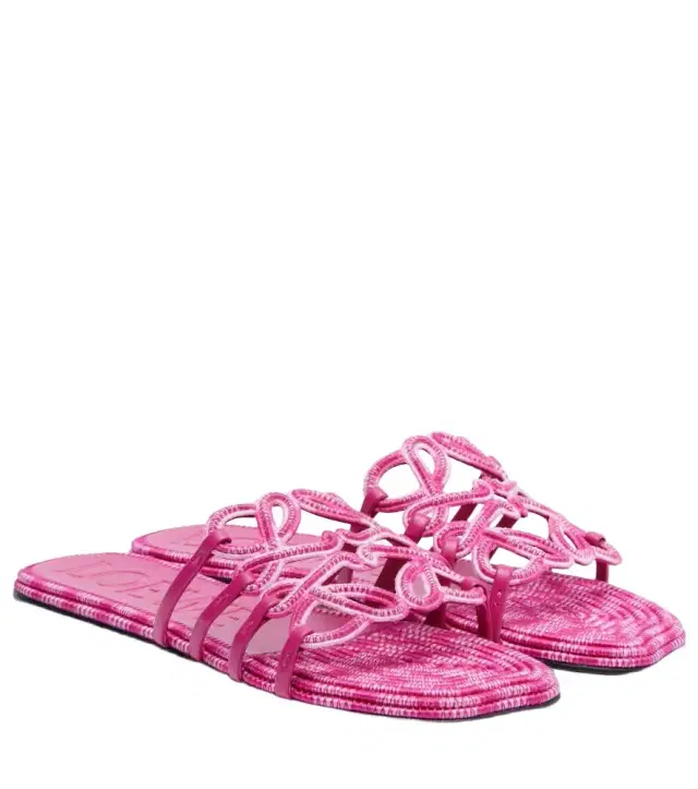 Loewe Paula's Ibiza Petal Anagram canvas slides