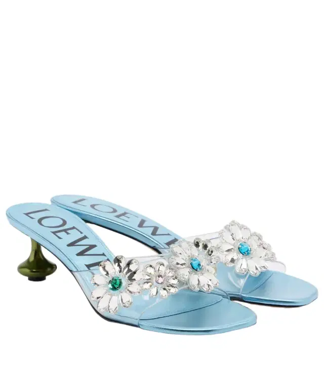 Paula's Ibiza Toy Crystal Flowers mules