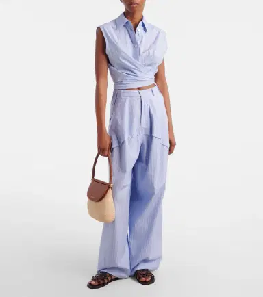 Loewe Paula's Ibiza striped cotton poplin wide-leg pants | Thumbnail 2 Loewe Paula's Ibiza striped cotton poplin wide-leg pants | Thumbnail 2