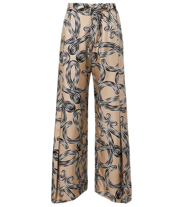 Paula's Ibiza Anagram silk wide-leg pants