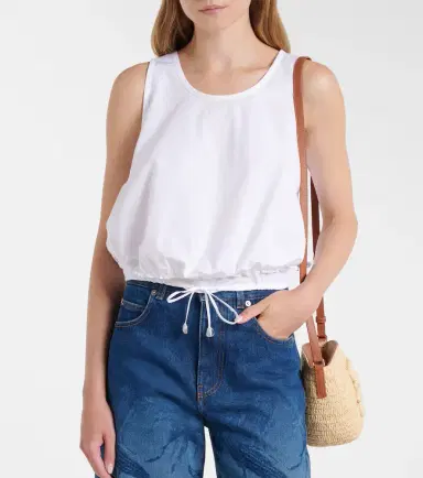 Loewe Paula's Ibiza cotton poplin crop top | Thumbnail 4