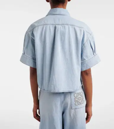 Loewe Paula's Ibiza Anagram cropped denim shirt | Thumbnail 2 Loewe Paula's Ibiza Anagram cropped denim shirt | Thumbnail 2