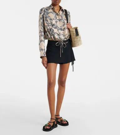 Loewe Paula's Ibiza cotton and silk crêpe skort | Thumbnail 2 Loewe Paula's Ibiza cotton and silk crêpe skort | Thumbnail 2