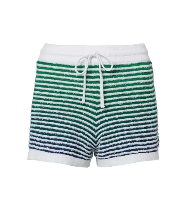 Paula's Ibiza striped cotton-blend shorts