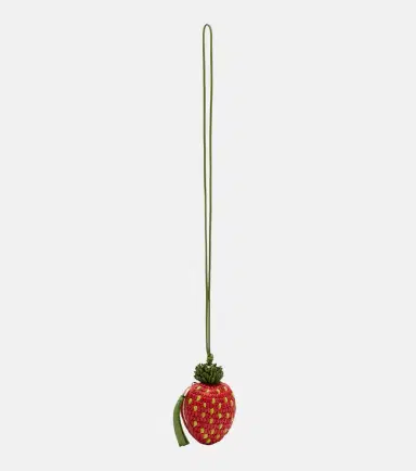 Loewe Strawberry crochet raffia coin purse with strap | Thumbnail 2