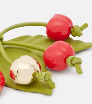 Loewe Paula's Ibiza Cherry leather-trimmed charm | Thumbnail 3