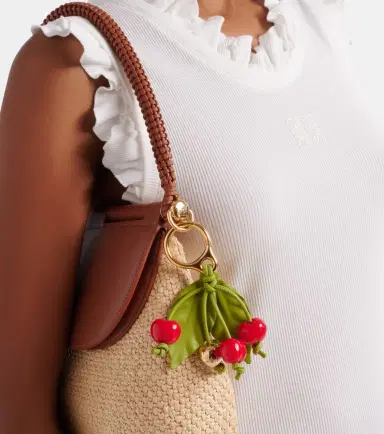 Loewe Paula's Ibiza Cherry leather-trimmed charm | Thumbnail 4