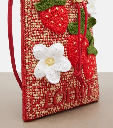 Loewe Paula's Ibiza raffia pouch with strap | Thumbnail 3