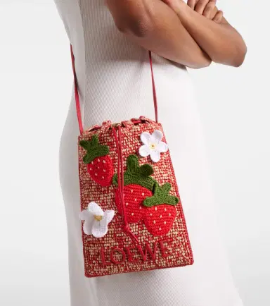 Loewe Paula's Ibiza raffia pouch with strap | Thumbnail 5