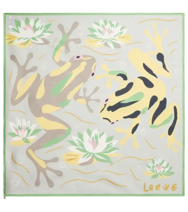 Printed silk twill scarf