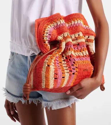 Loewe Paula's Ibiza Flamenco Medium raffia clutch | Thumbnail 6