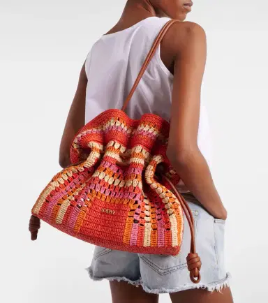 Loewe Paula's Ibiza Flamenco Medium raffia clutch | Thumbnail 7