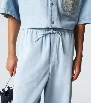 Loewe Paula's Ibiza Anagram denim cropped wide-leg pants | Thumbnail 3 Loewe Paula's Ibiza Anagram denim cropped wide-leg pants | Thumbnail 3