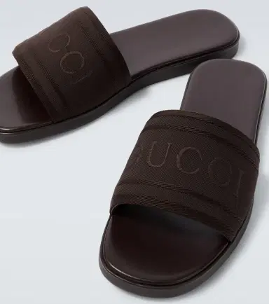 Gucci Logo canvas and leather slides | Thumbnail 4 Gucci Logo canvas and leather slides | Thumbnail 4