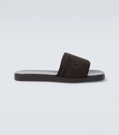 Gucci Logo canvas and leather slides | Thumbnail 5 Gucci Logo canvas and leather slides | Thumbnail 5