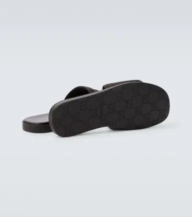 Gucci Logo canvas and leather slides | Thumbnail 6 Gucci Logo canvas and leather slides | Thumbnail 6
