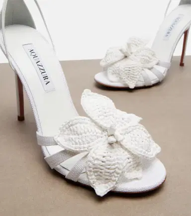 Aquazzura Calypso leather-trimmed raffia sandals | Thumbnail 3 Aquazzura Calypso leather-trimmed raffia sandals | Thumbnail 3