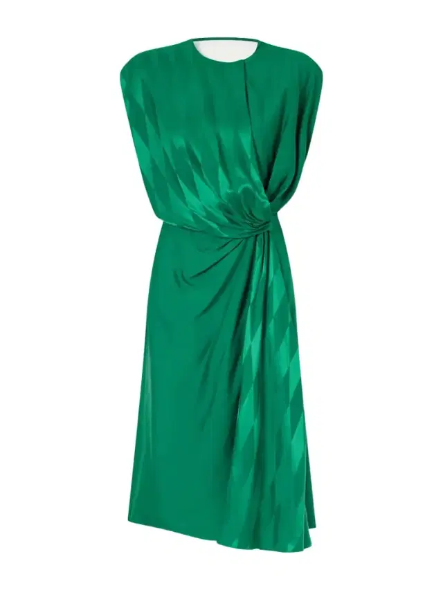Rhombuses Printed Jacquard-satin Midi Dress