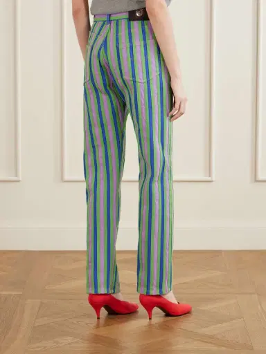 Versace Striped Paneled Mid-rise Straight-leg Jeans | Thumbnail 4 Versace Striped Paneled Mid-rise Straight-leg Jeans | Thumbnail 4