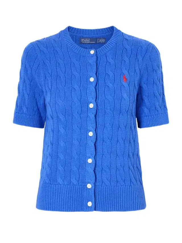 Polo Ralph Lauren Logo-embroidered Cable-knit Cotton Cardigan