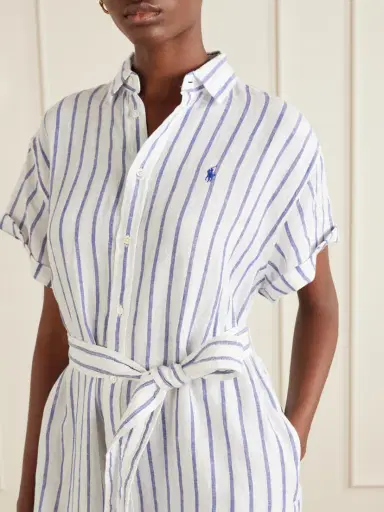 Polo Ralph Lauren Belted Striped Linen Midi Dress | Thumbnail 4