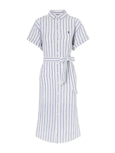 Polo Ralph Lauren Belted Striped Linen Midi Dress | Thumbnail 1