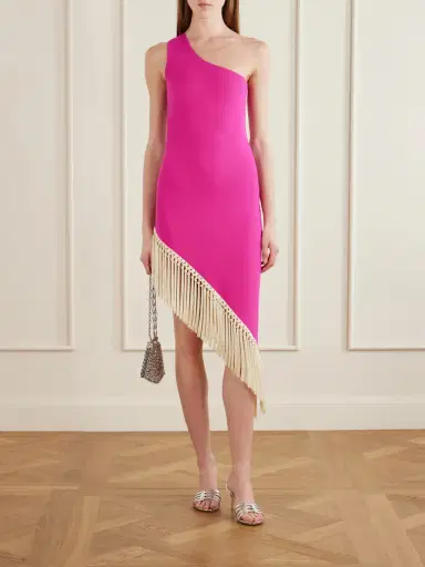 Taller Marmo Yacare One-shoulder Asymmetrical Fringed Stretch-jersey Midi Dress | Thumbnail 2 Taller Marmo Yacare One-shoulder Asymmetrical Fringed Stretch-jersey Midi Dress | Thumbnail 2