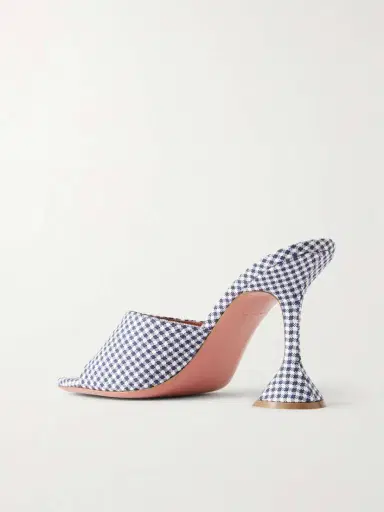 Amina Muaddi Lupita 95 Gingham Woven Mules | Thumbnail 3 Amina Muaddi Lupita 95 Gingham Woven Mules | Thumbnail 3