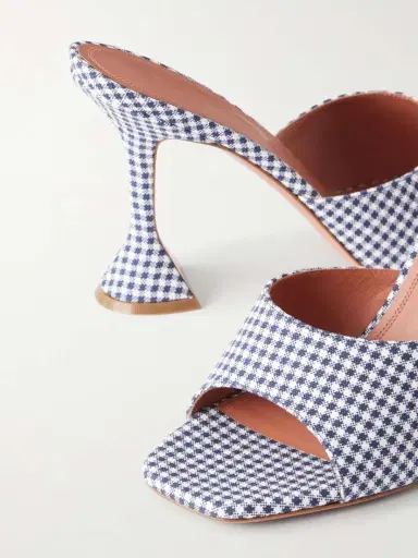 Amina Muaddi Lupita 95 Gingham Woven Mules | Thumbnail 5 Amina Muaddi Lupita 95 Gingham Woven Mules | Thumbnail 5